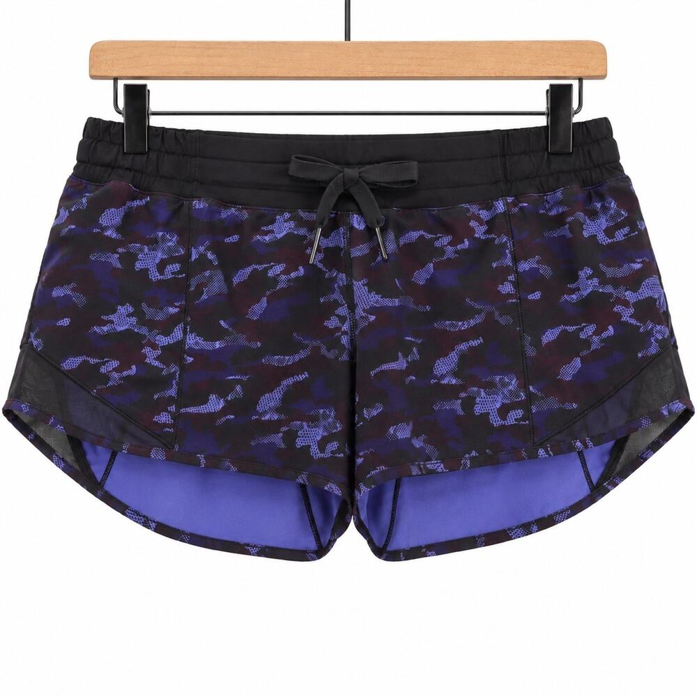 Lululemon Women's Sz 8 Hotty Hot Short Mini Hounds Camo Emperor Blue/Black